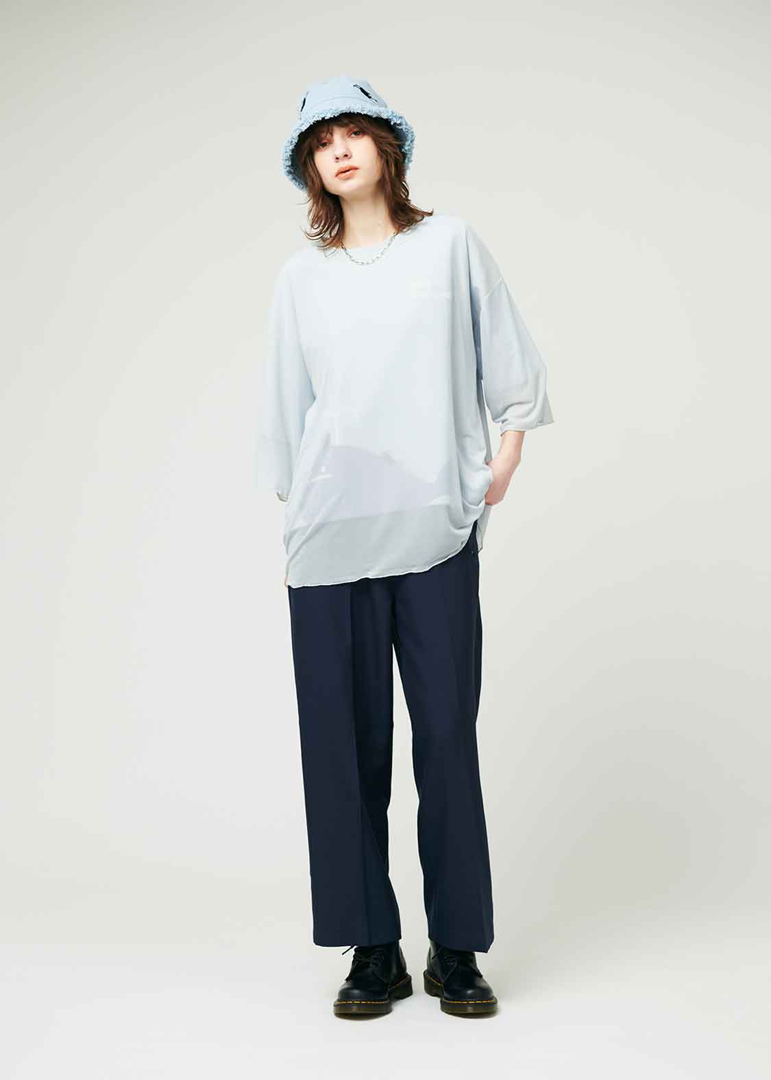 Sheer Layered Short Sleeve Tee (Beautiful Shadow Pool)