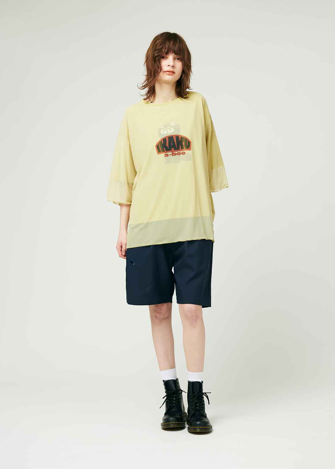 Sheer Layered Short Sleeve Tee (Ikaku a-boo)