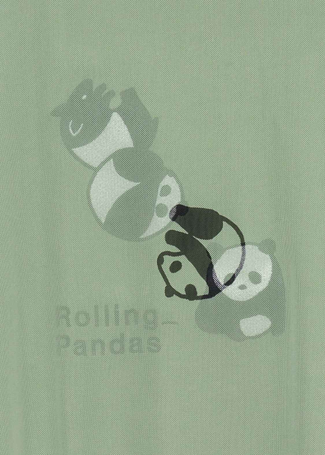 Sheer Layered Short Sleeve Tee (Rolling Pandas)