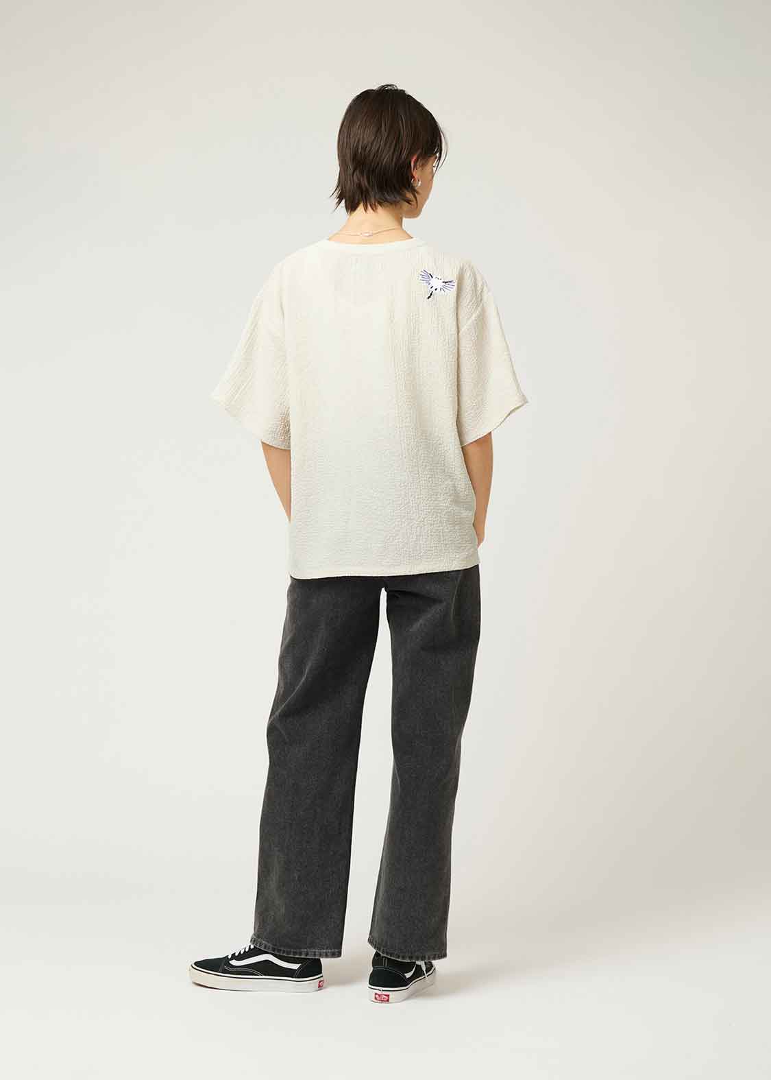 Fukure Jacquard Short Sleeve Tee (Shimaenaga)