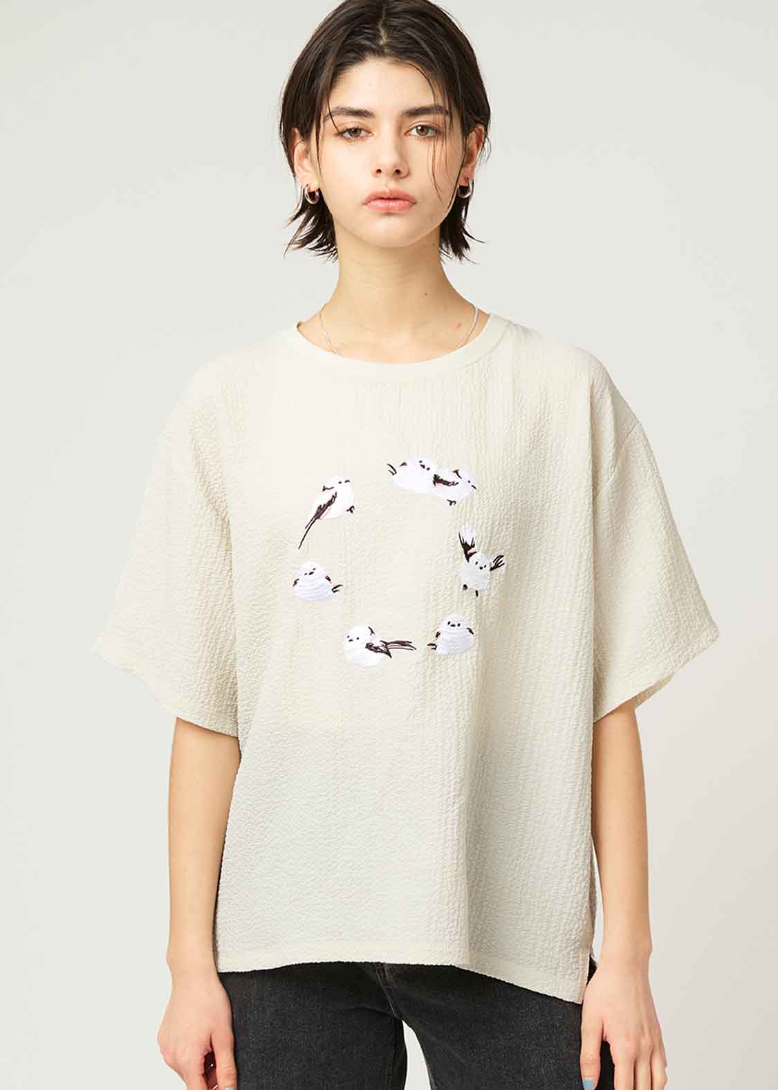 Fukure Jacquard Short Sleeve Tee (Shimaenaga)