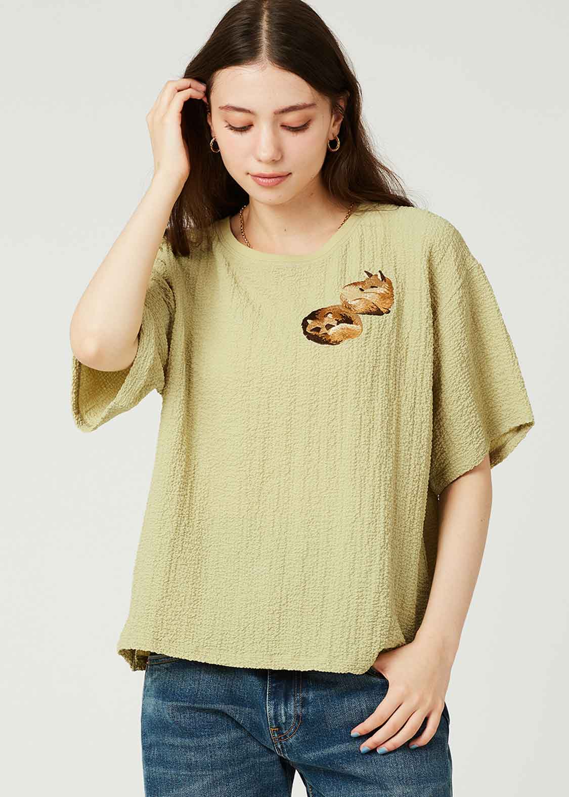 Fukure Jacquard Short Sleeve Tee (Sleeping Fluffy)