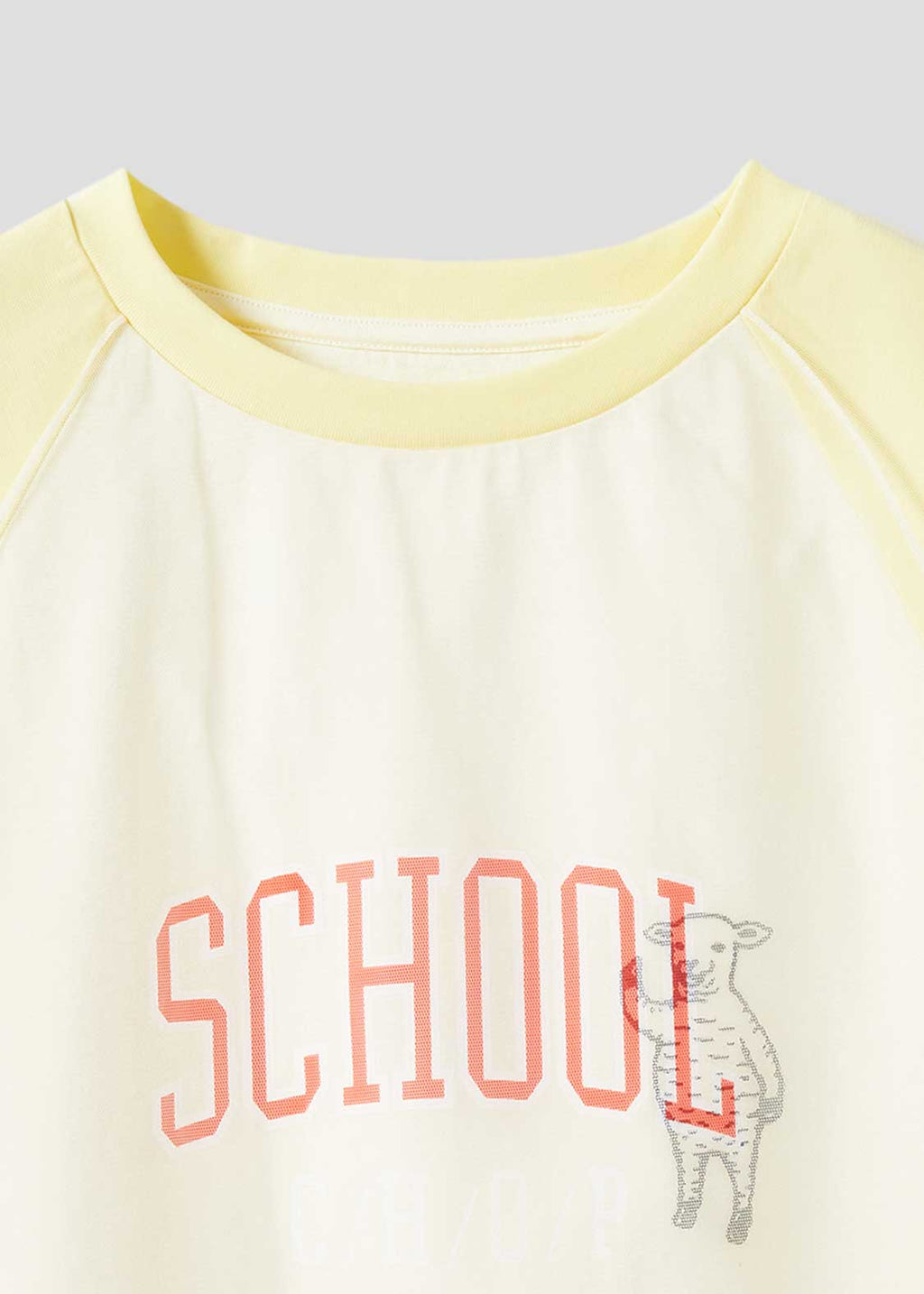 Sheer Layered Raglan Sleeve Tee (School of Chop)