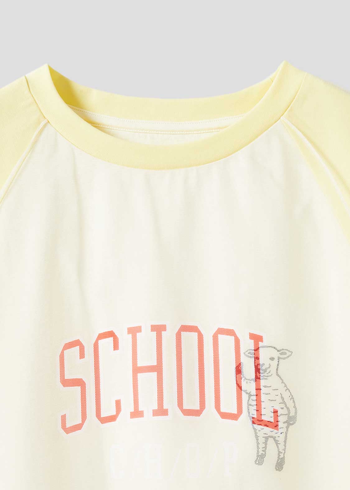 Sheer Layered Raglan Sleeve Tee (School of Chop)