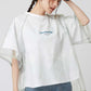 Sheer Layered Raglan Sleeve Tee (Nagasugiru Inu)