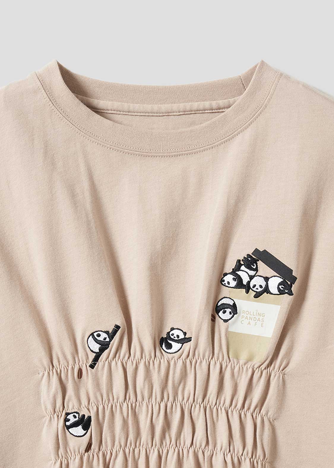 Shirring Short Sleeve Tee (Rolling Pandas Cafe)
