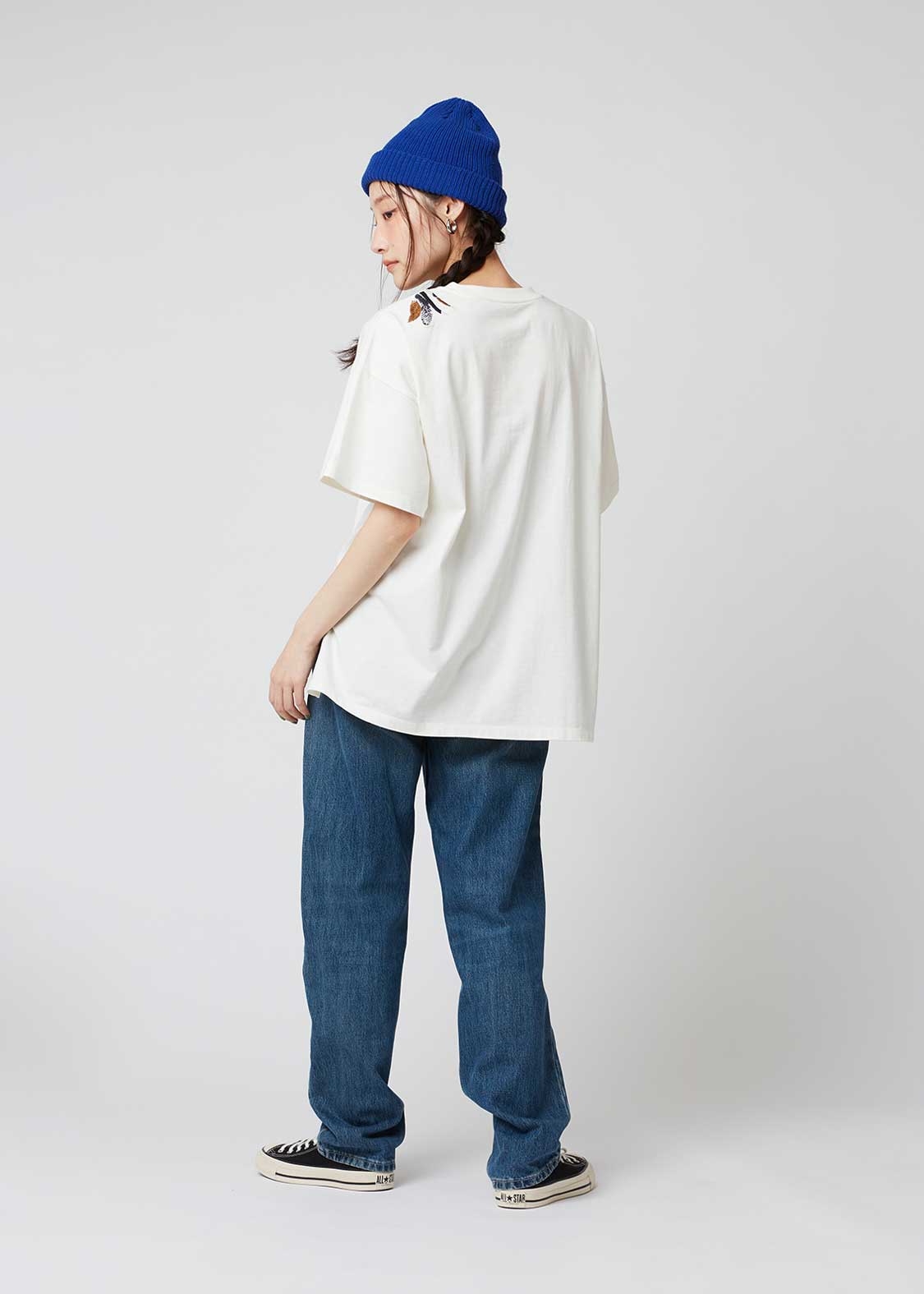 Shirring Short Sleeve Tee (THE FOUR CATS Face)