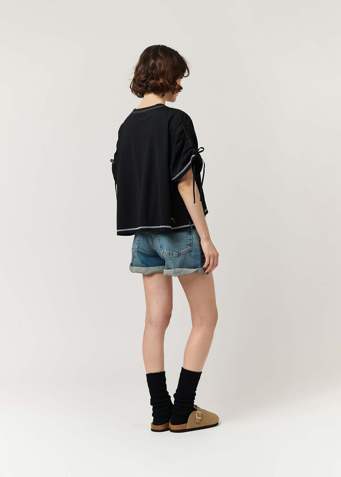 Gather Sleeve Tops (Beautiful Shadow Zoom Neon)