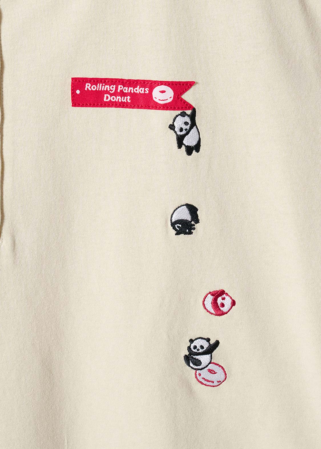 Rolling Panda Donuts | Henley Neck T-Shirt