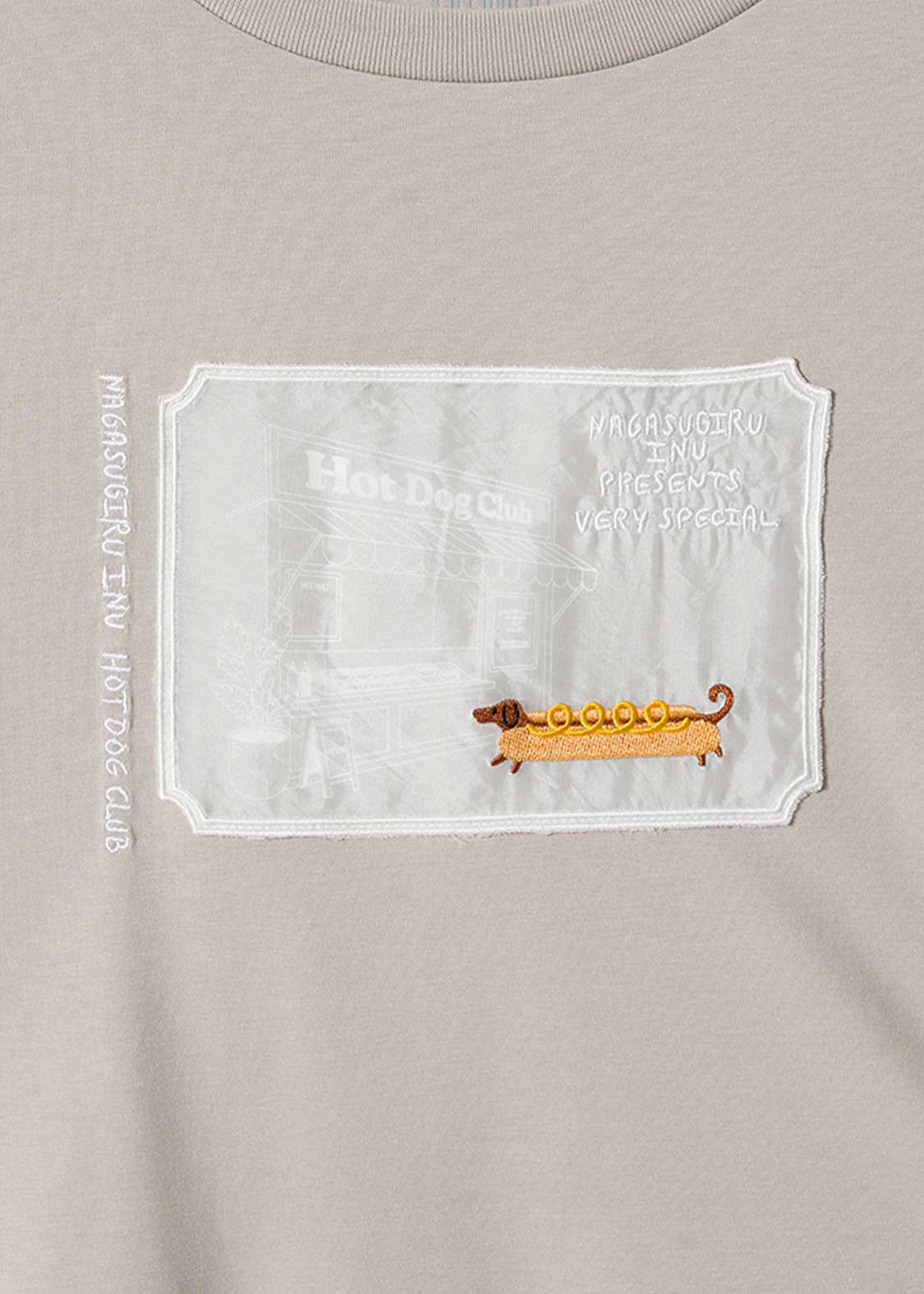 Nagasugiru Inu Meets Hot Dog | Cropped Gob-Sleeve T-Shirt