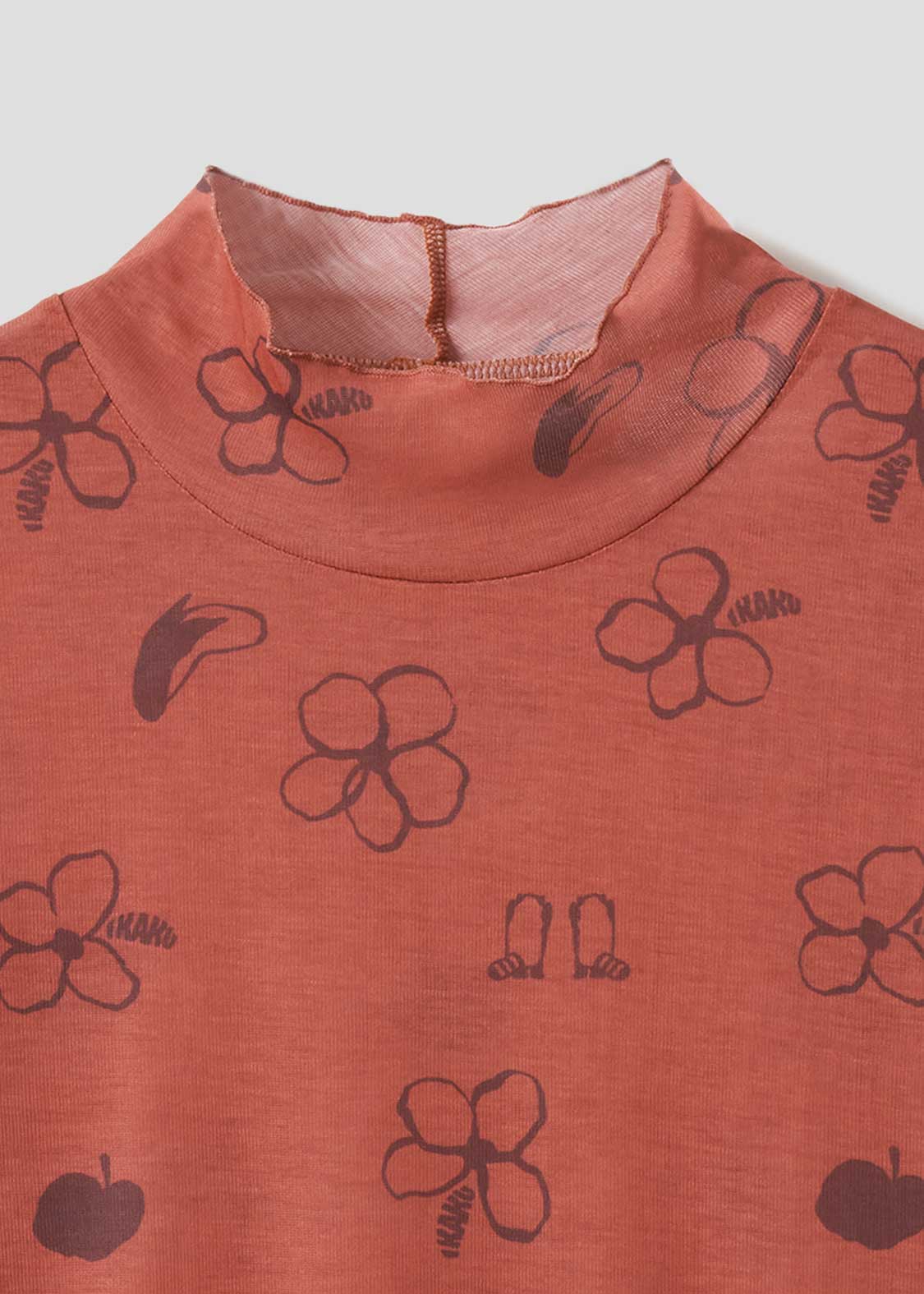 Ikaku | Sheer Mock Neck Top