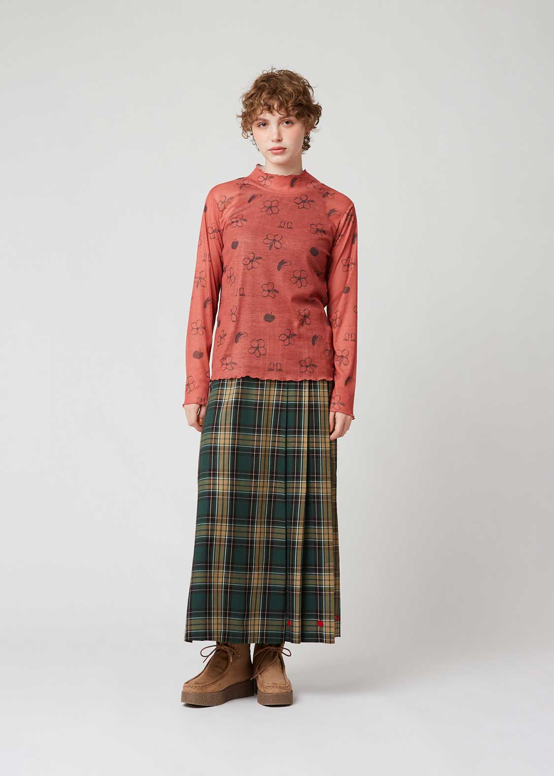 Ikaku | Sheer Mock Neck Top