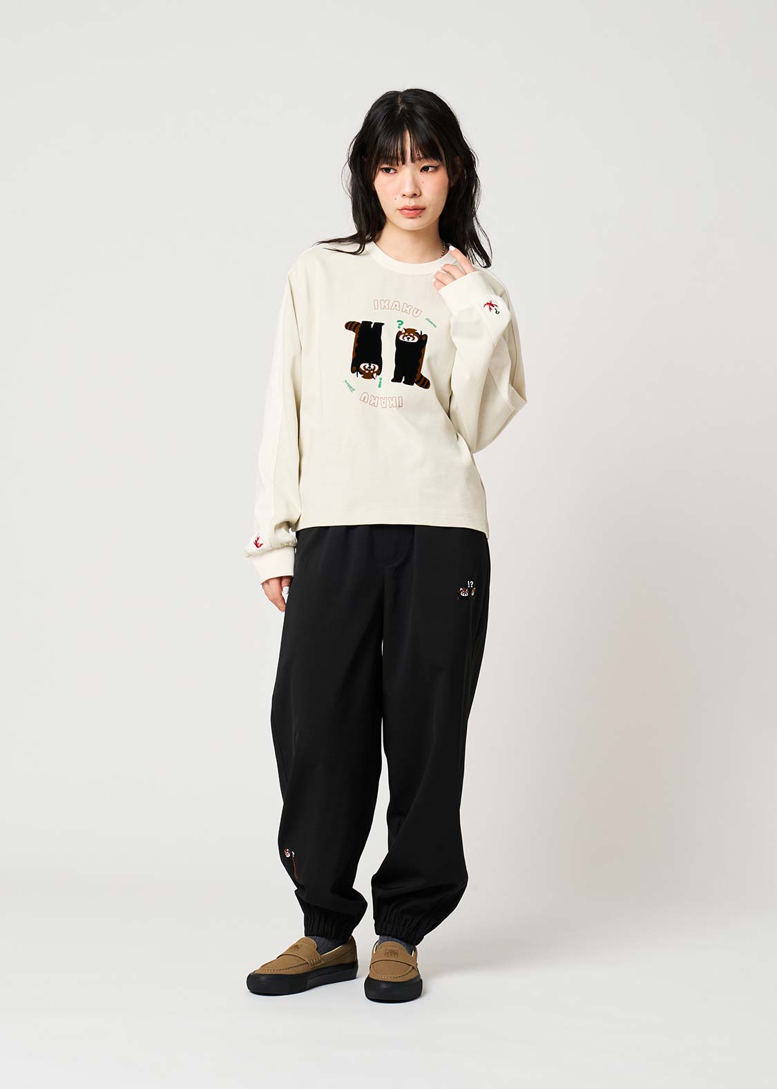 Ikaku Bikkuri Hatena | Striped Long Sleeve T-Shirt