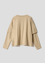 Rolling Pandas Library | Layered Sleeve Long-Sleeve T-Shirt