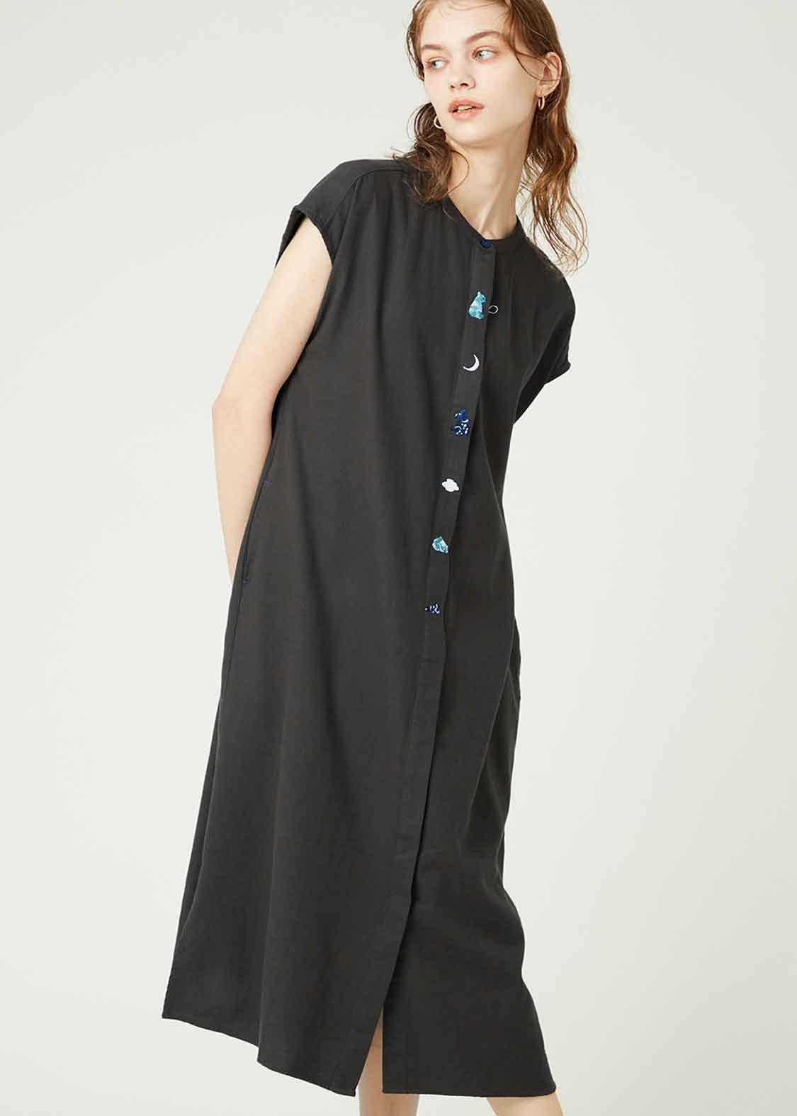 French Sleeve Shirt One-Piece (Night and Noon)