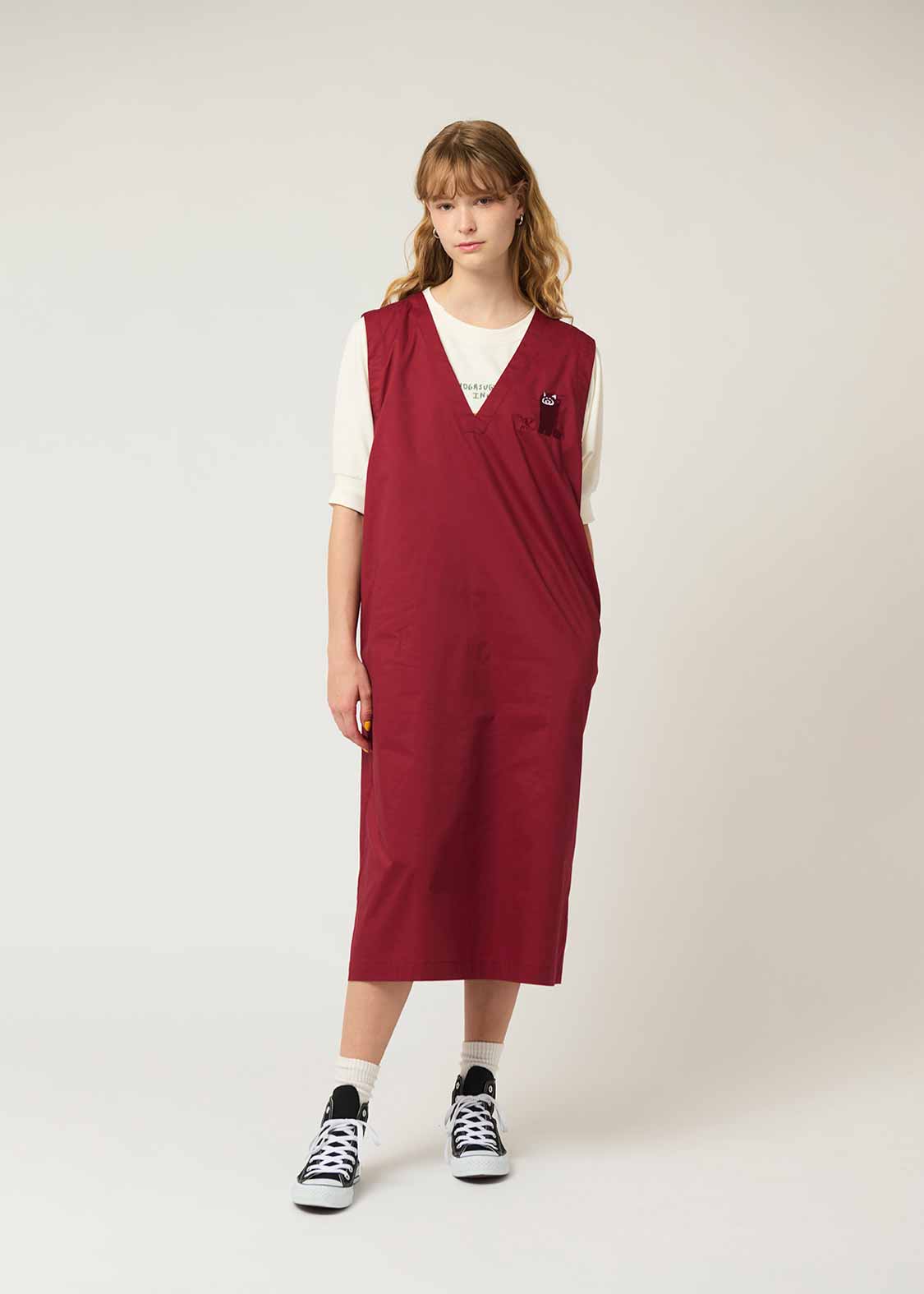 V Neck Jumper Skirt  (Ikaku Sabori)