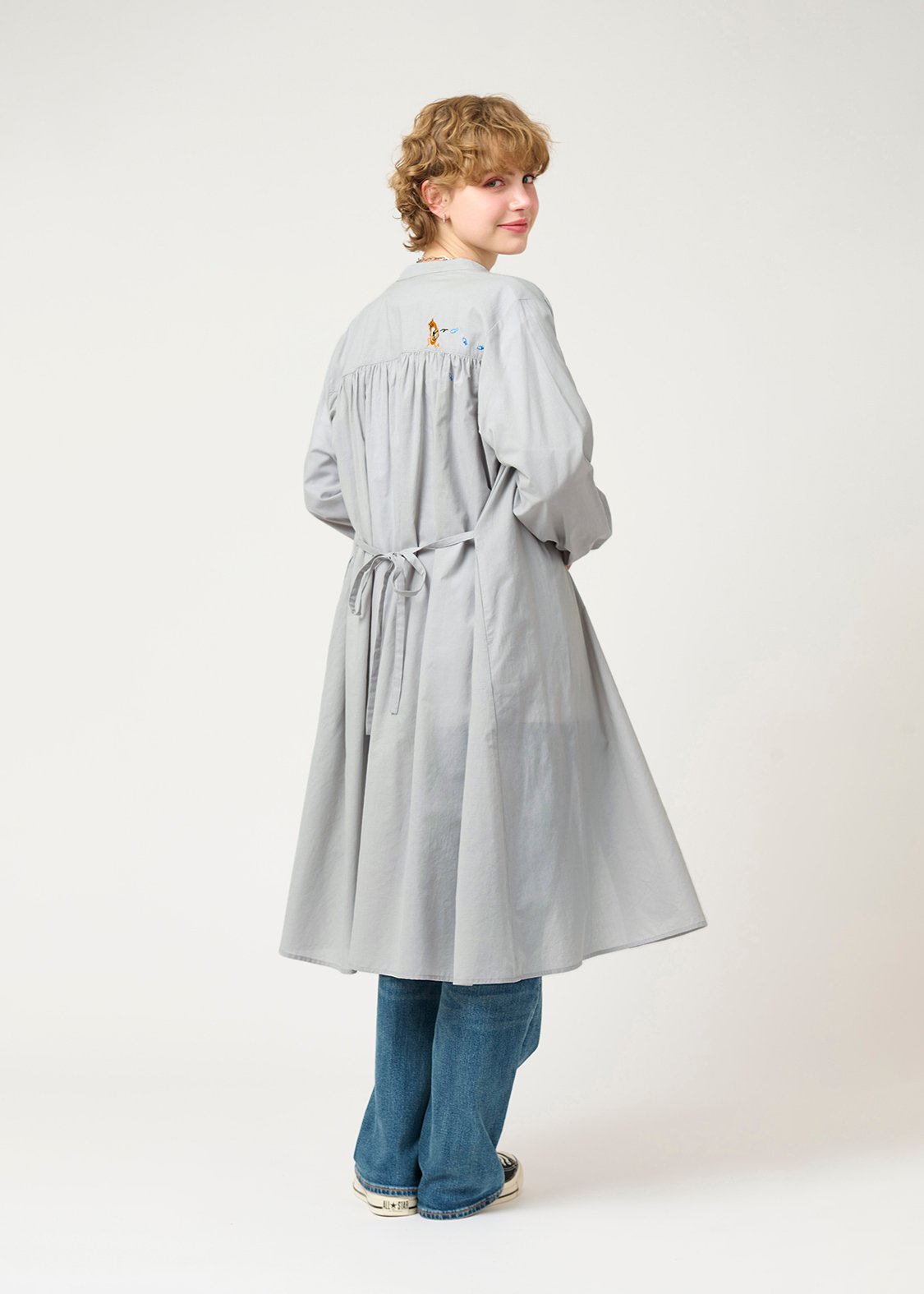 Stand collar Long Sleeve Shirt One-Piece (Beautiful Shadow Family)
