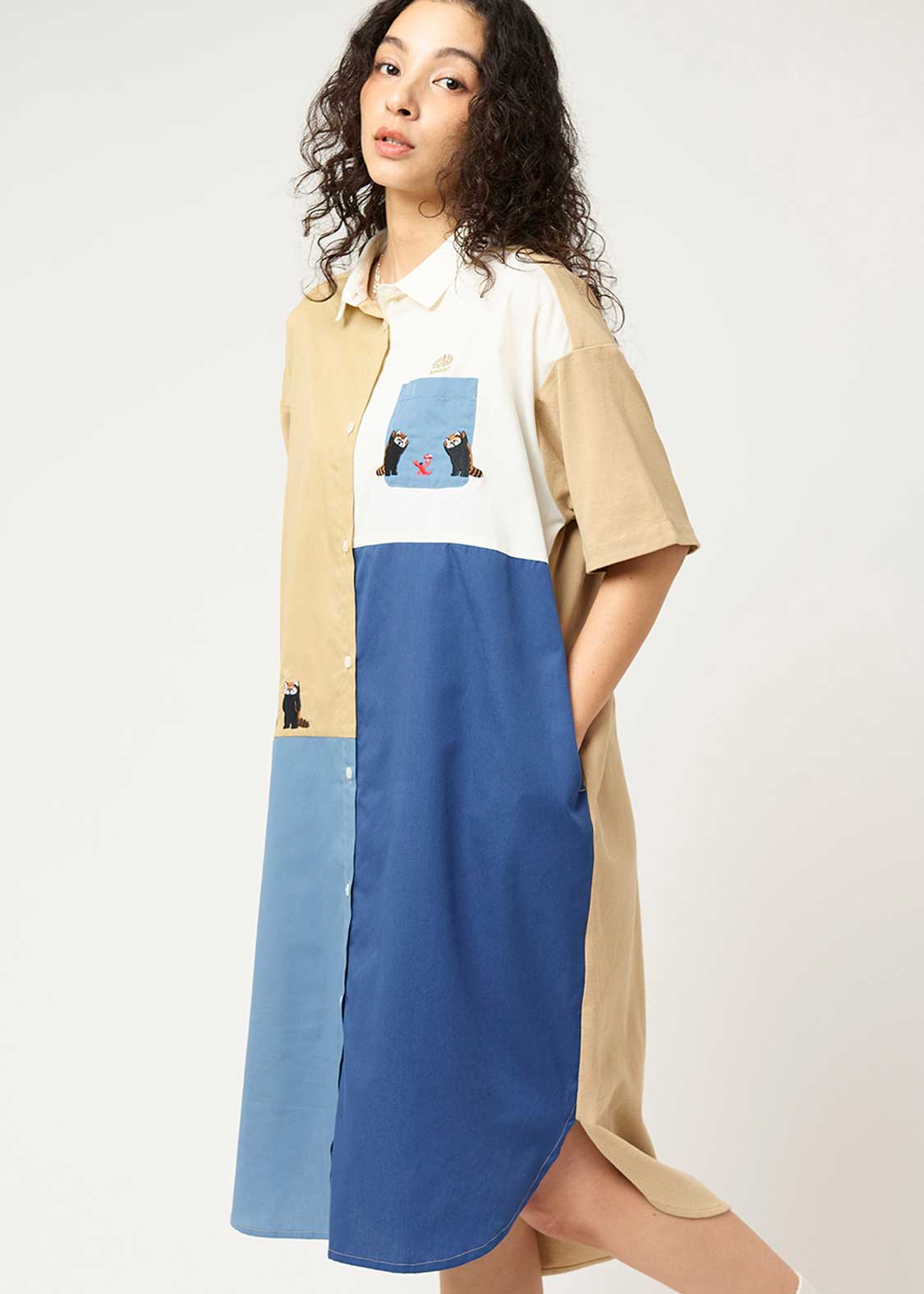 Pique Combi Short Sleeve One-Piece (Ikaku Nanikore)