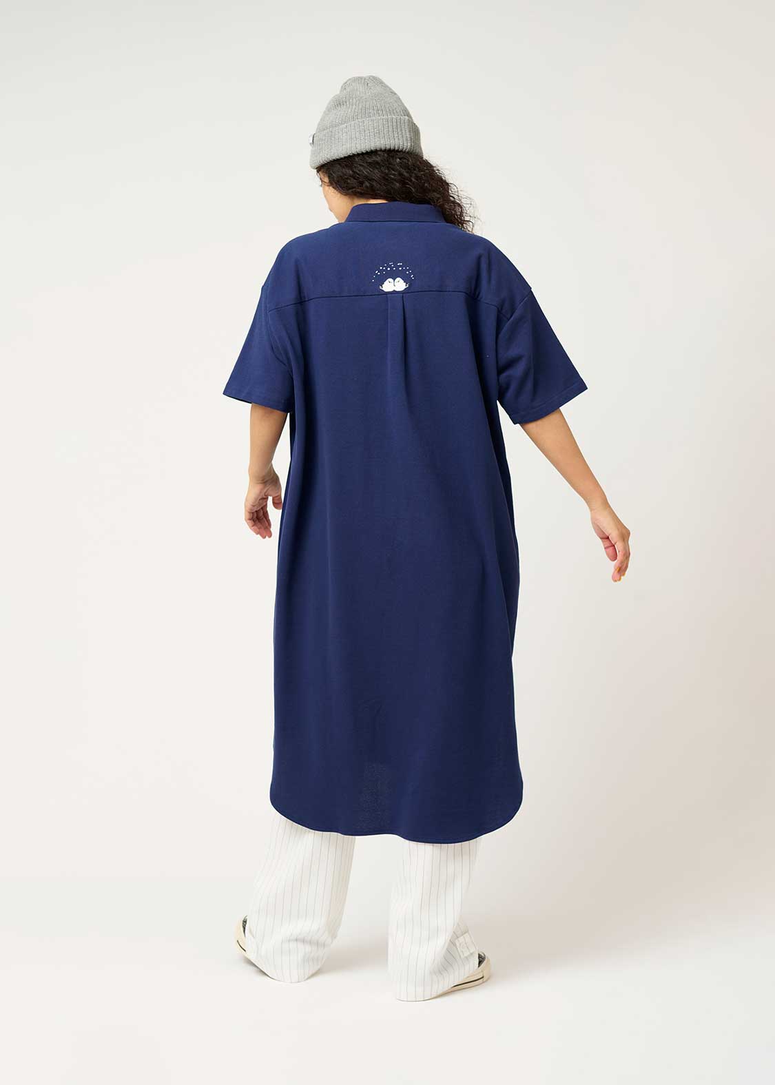Pique Combi Short Sleeve One-Piece (Shimaenaga)
