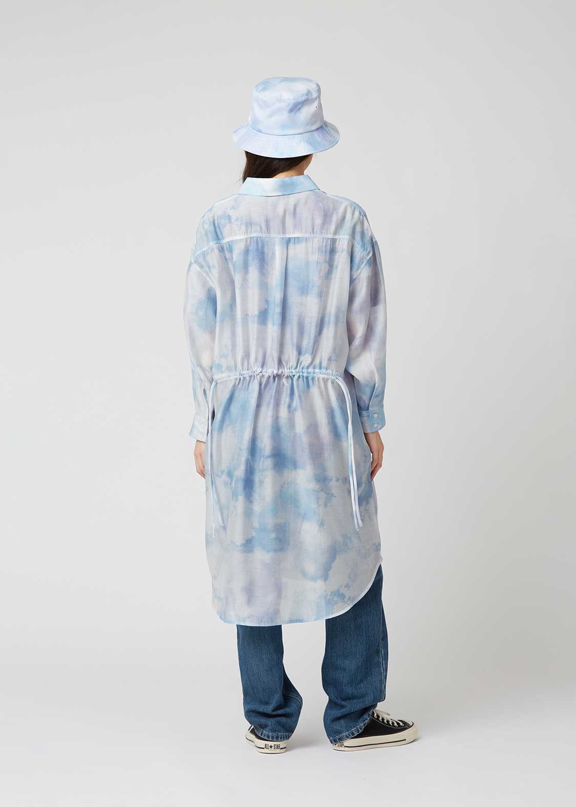 Long Sleeve Sheer Shirt One-Piece (Shimaenaga 2)