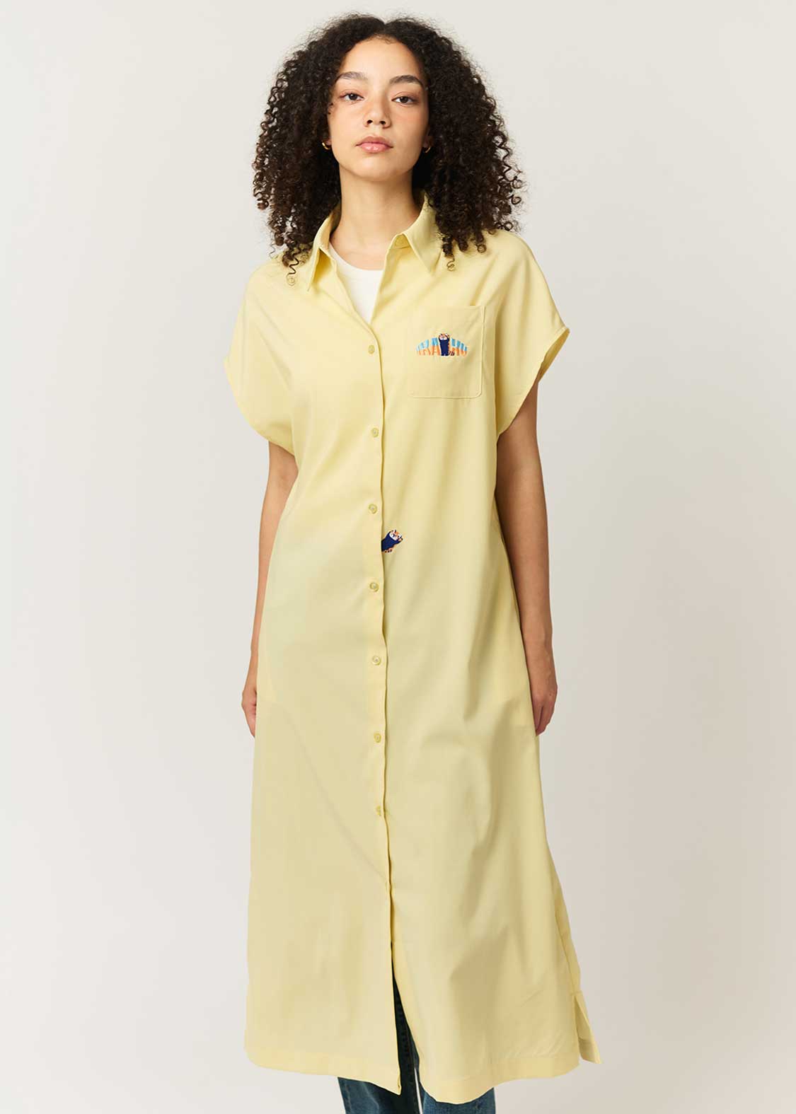 Ikaku | Linen Touch Short Sleeve Shirt Dress
