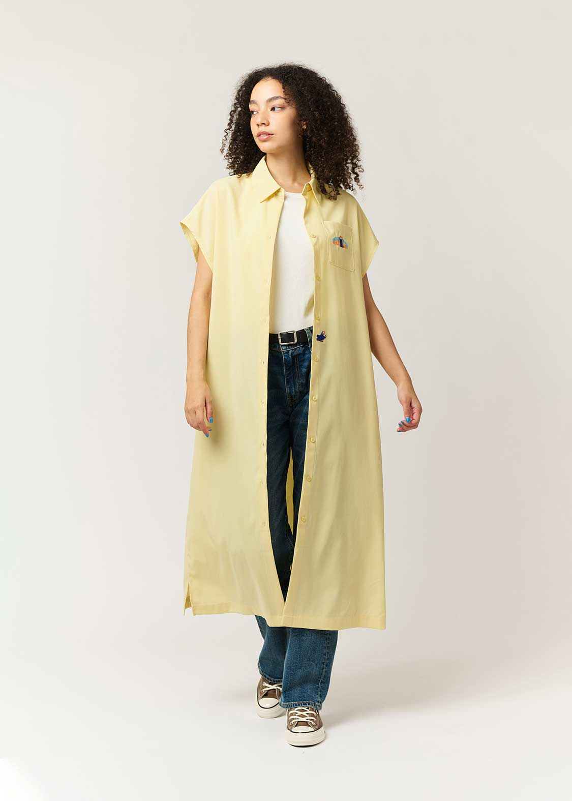 Ikaku | Linen Touch Short Sleeve Shirt Dress