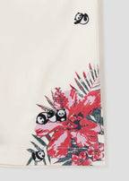 Rolling Pandas Hibiscus | Linen Touch Short Sleeve Shirt Dress