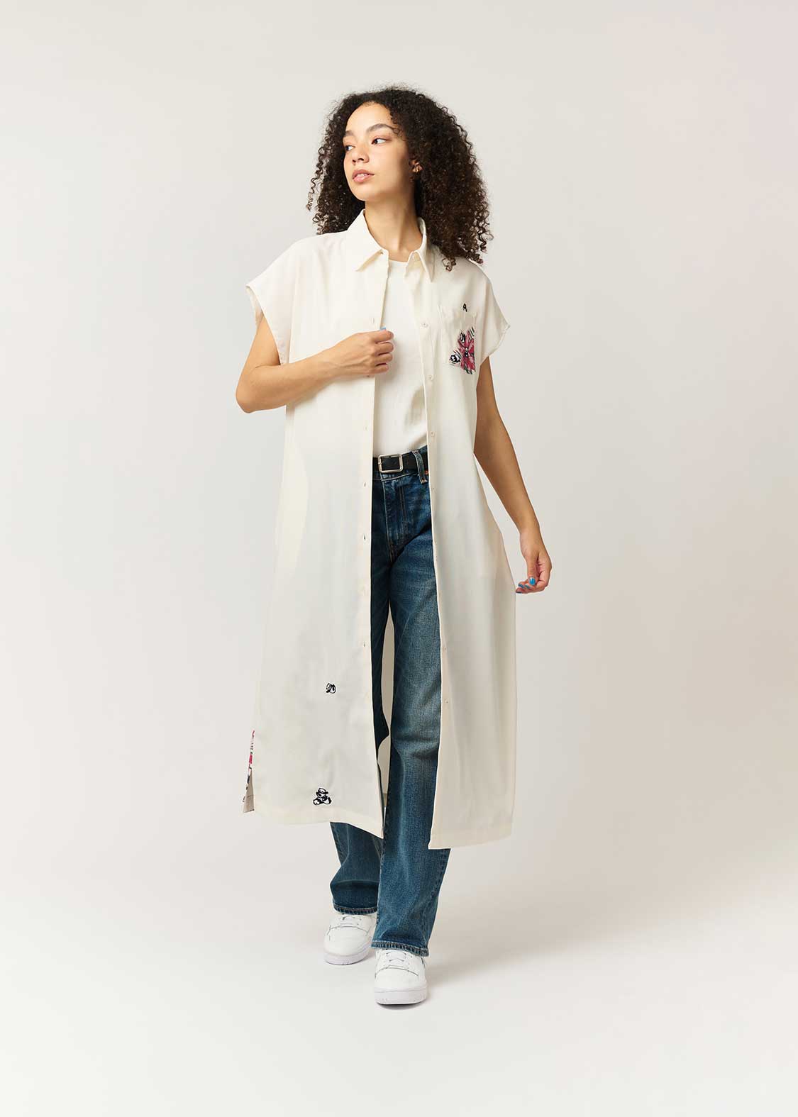Rolling Pandas Hibiscus | Linen Touch Short Sleeve Shirt Dress
