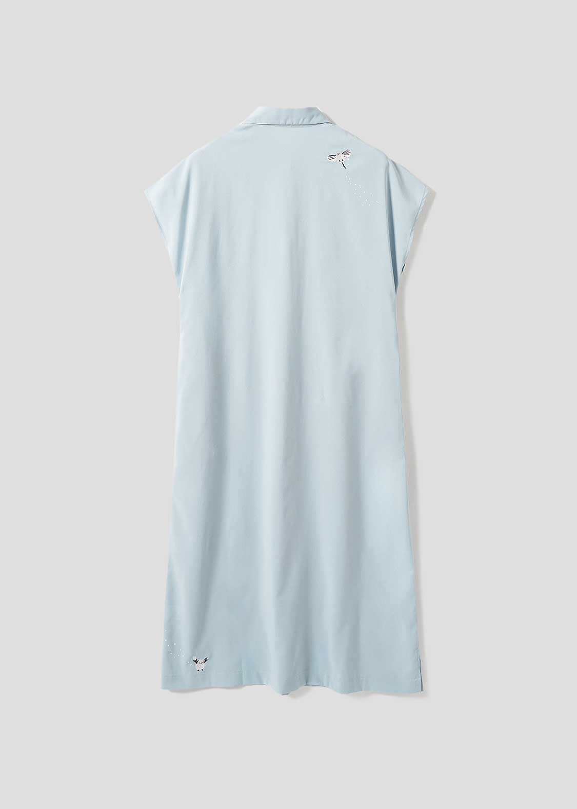 Shimaenaga | Linen Touch Short Sleeve Shirt Dress
