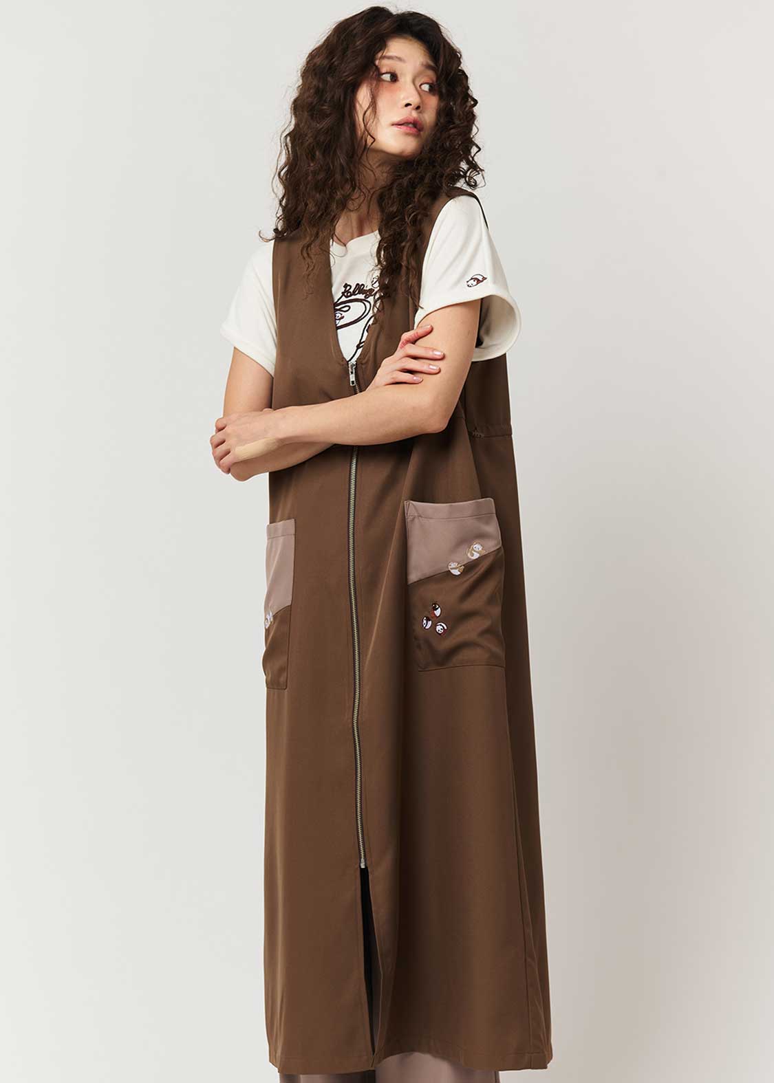 Rolling Pandas Tee 2 | Front Zip Dress