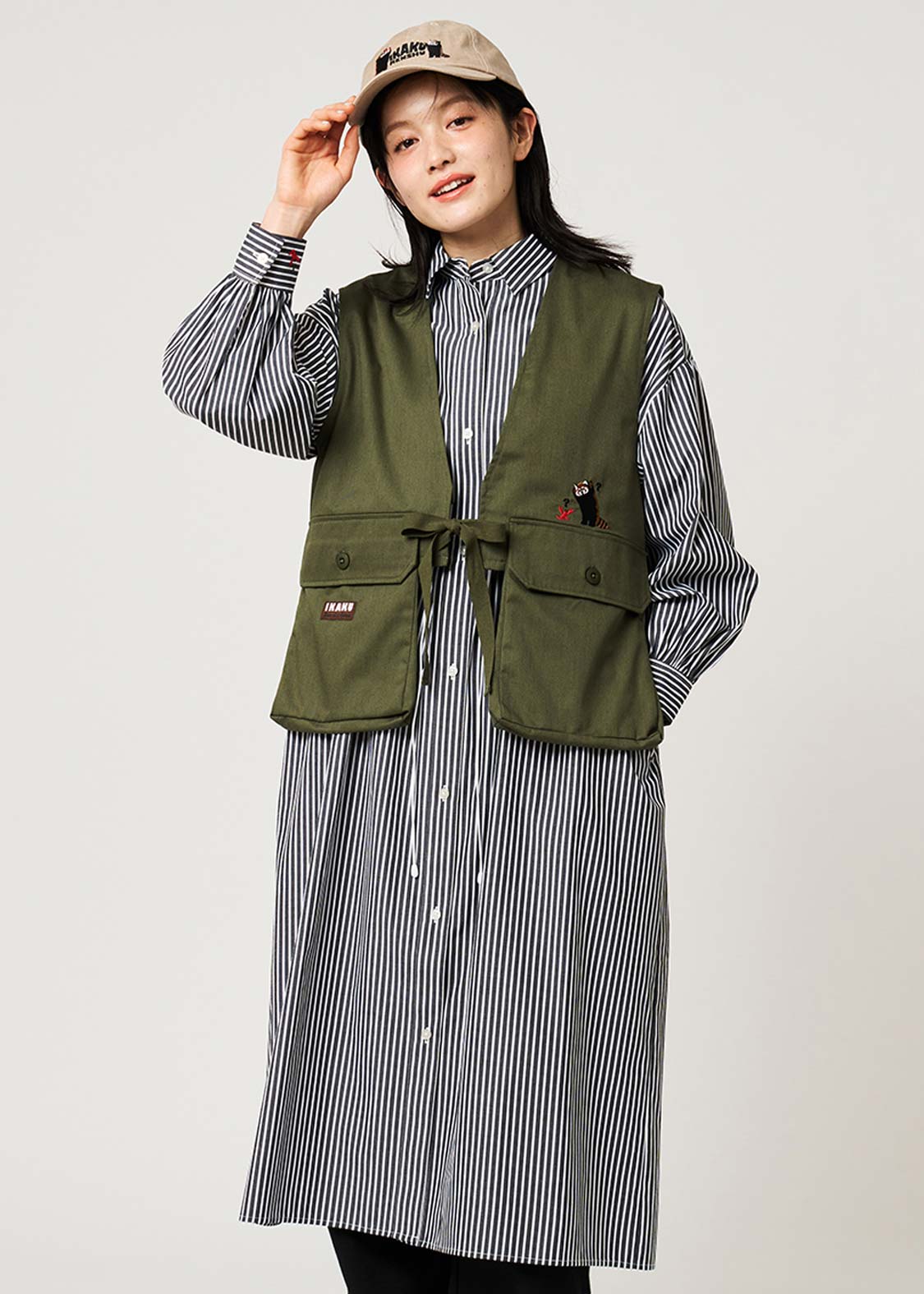 Ikaku Bikkuri Hatena | Striped Shirt Dress