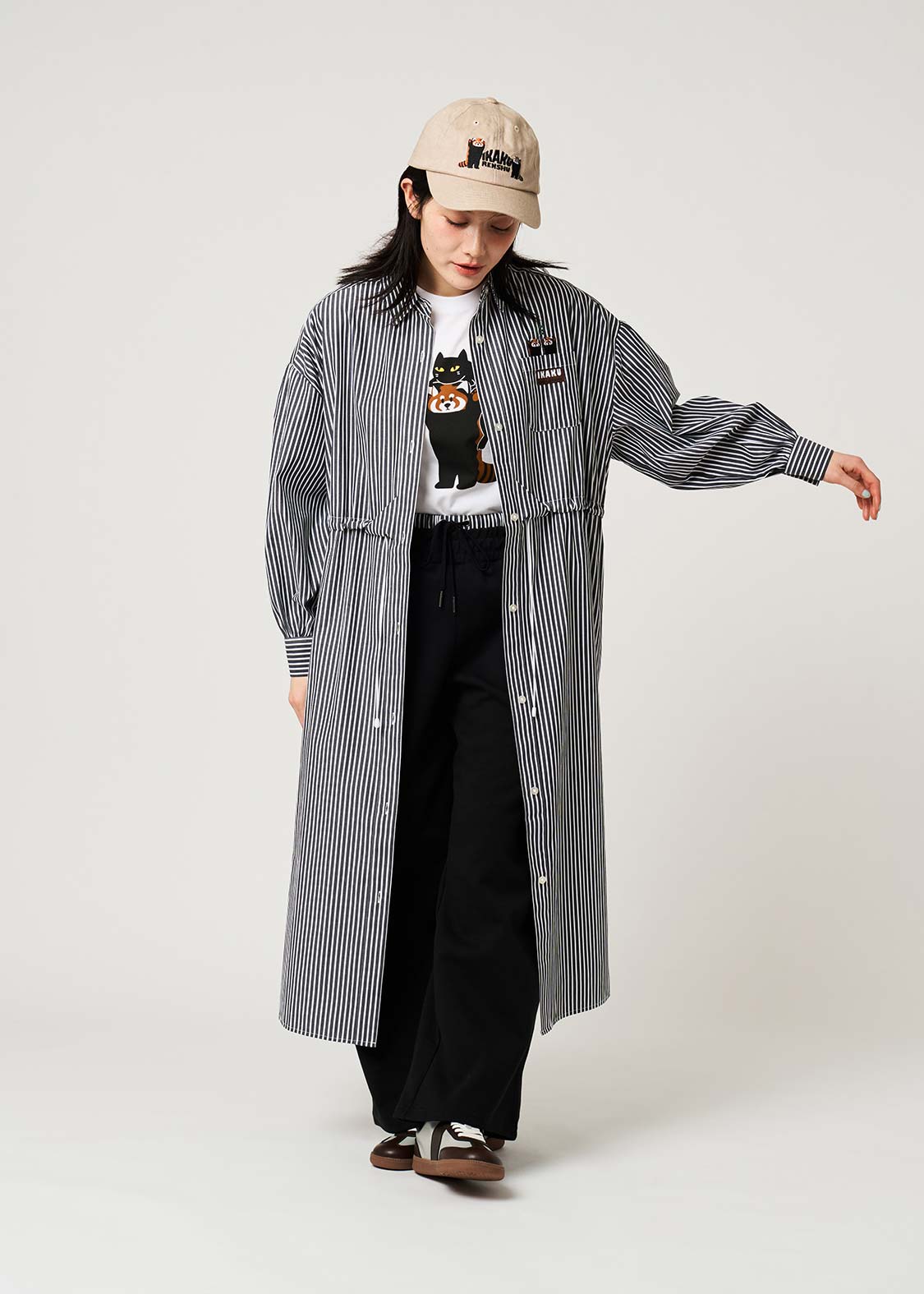 Ikaku Bikkuri Hatena | Striped Shirt Dress