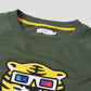 Cropped Raglan Short Sleeve Sweat (awesome tiger 3D glasses)