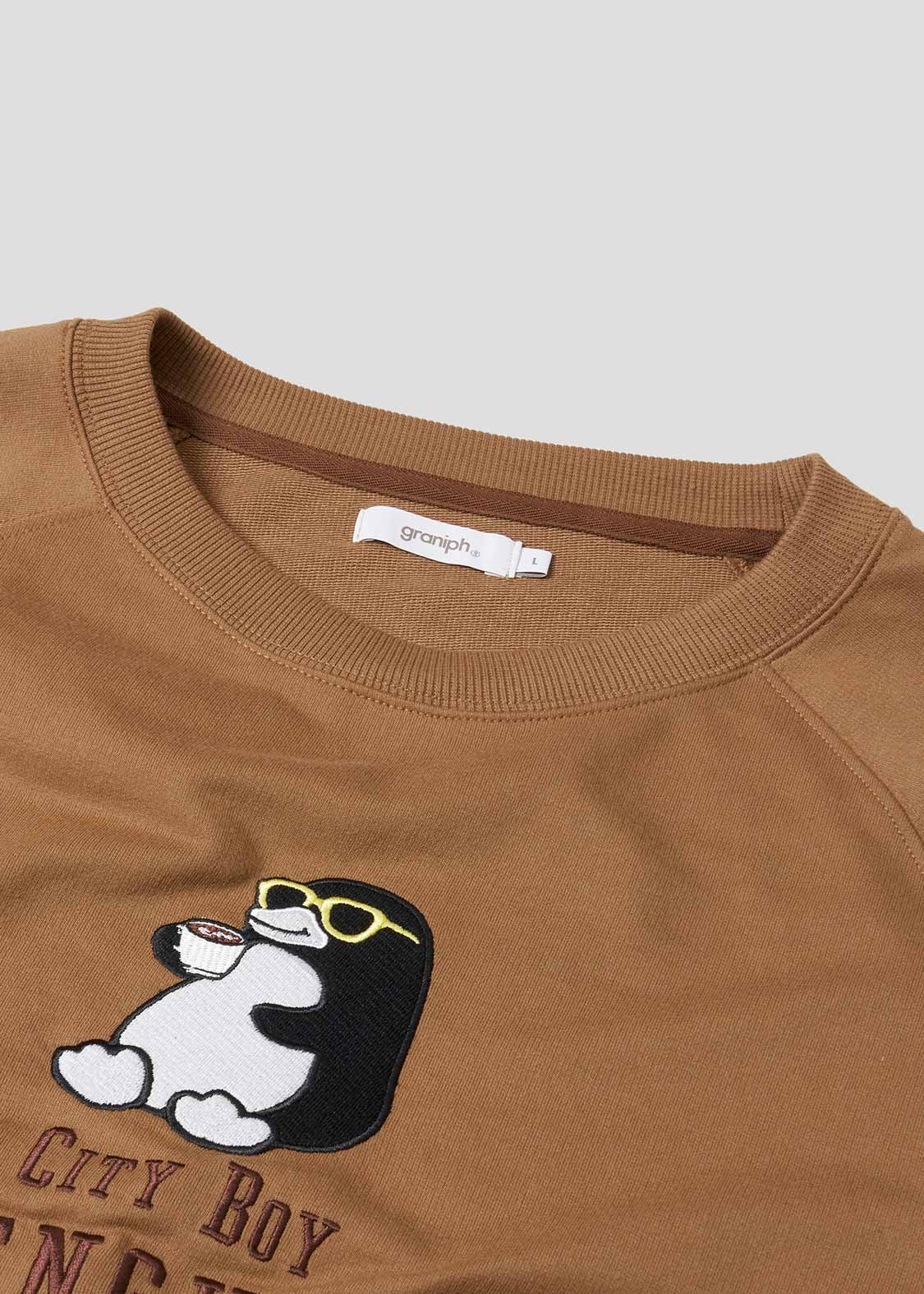 Cropped Raglan Short Sleeve Sweat (City boy Penguin)