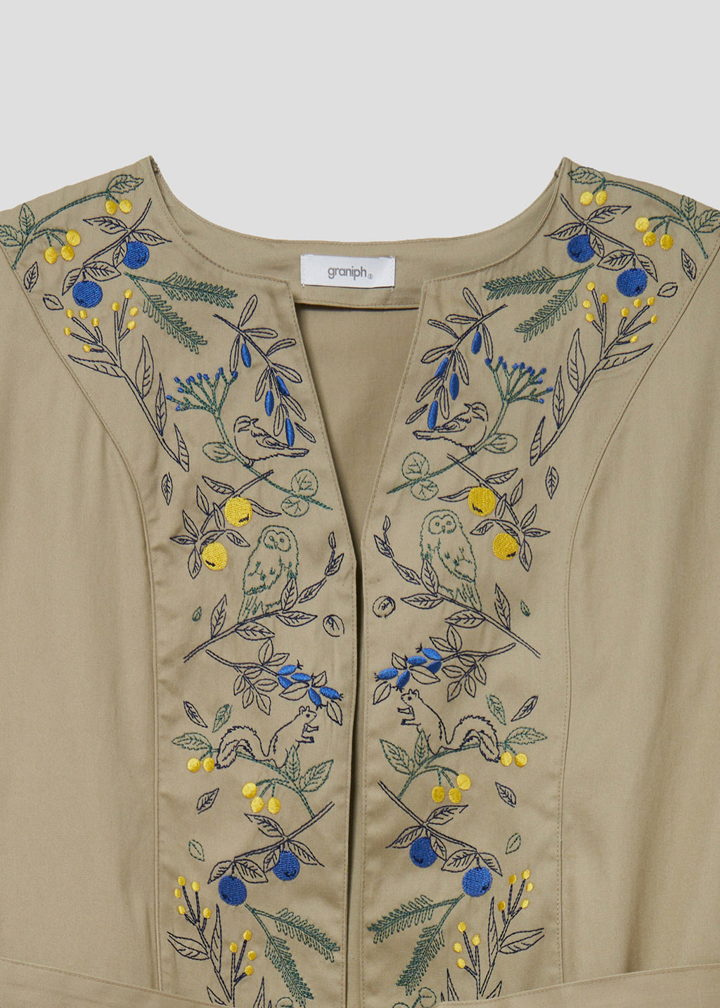 Embroidery Long Sleeve Gown (Warm Forest)