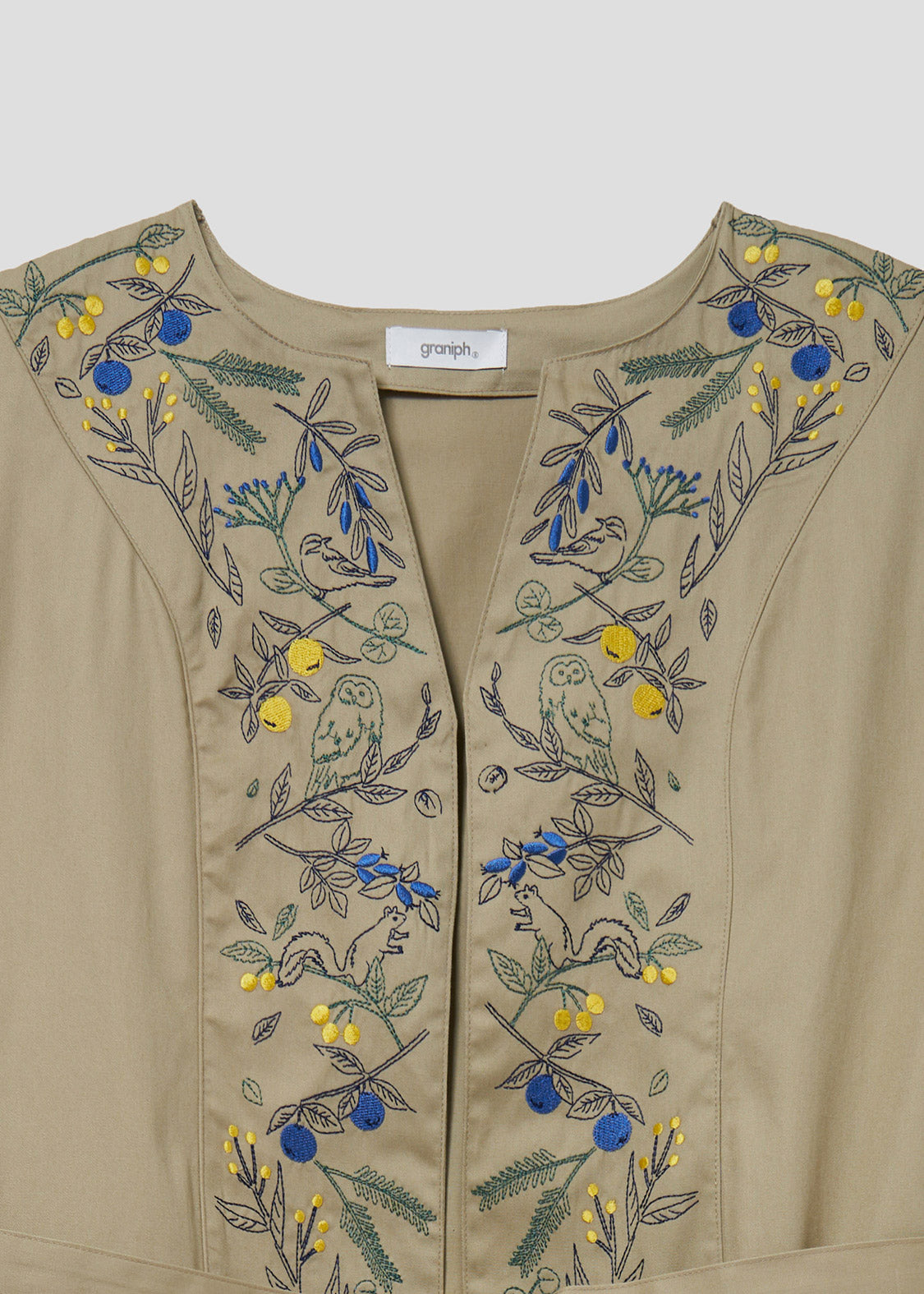 Embroidery Long Sleeve Gown (Warm Forest)