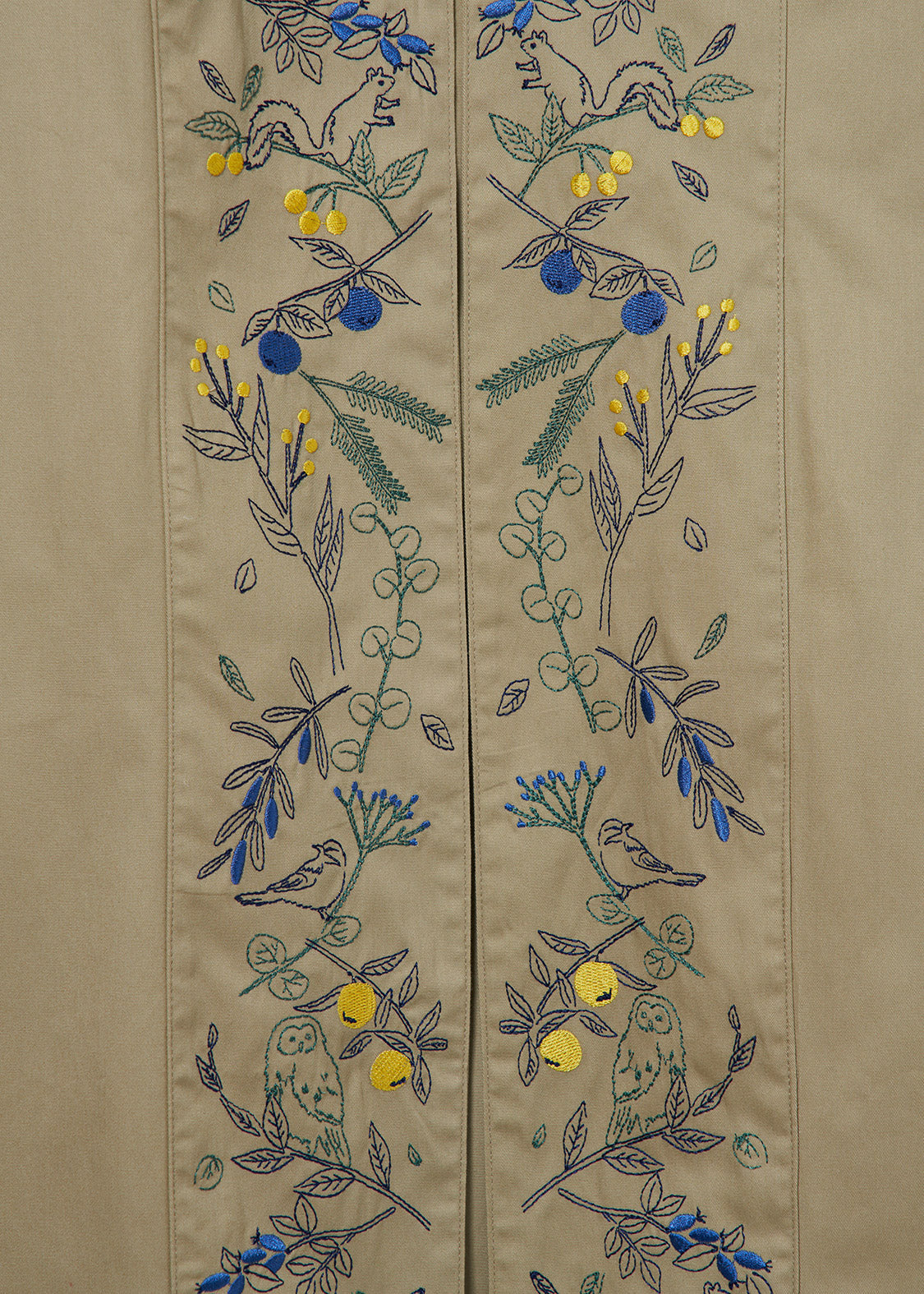 Embroidery Long Sleeve Gown (Warm Forest)