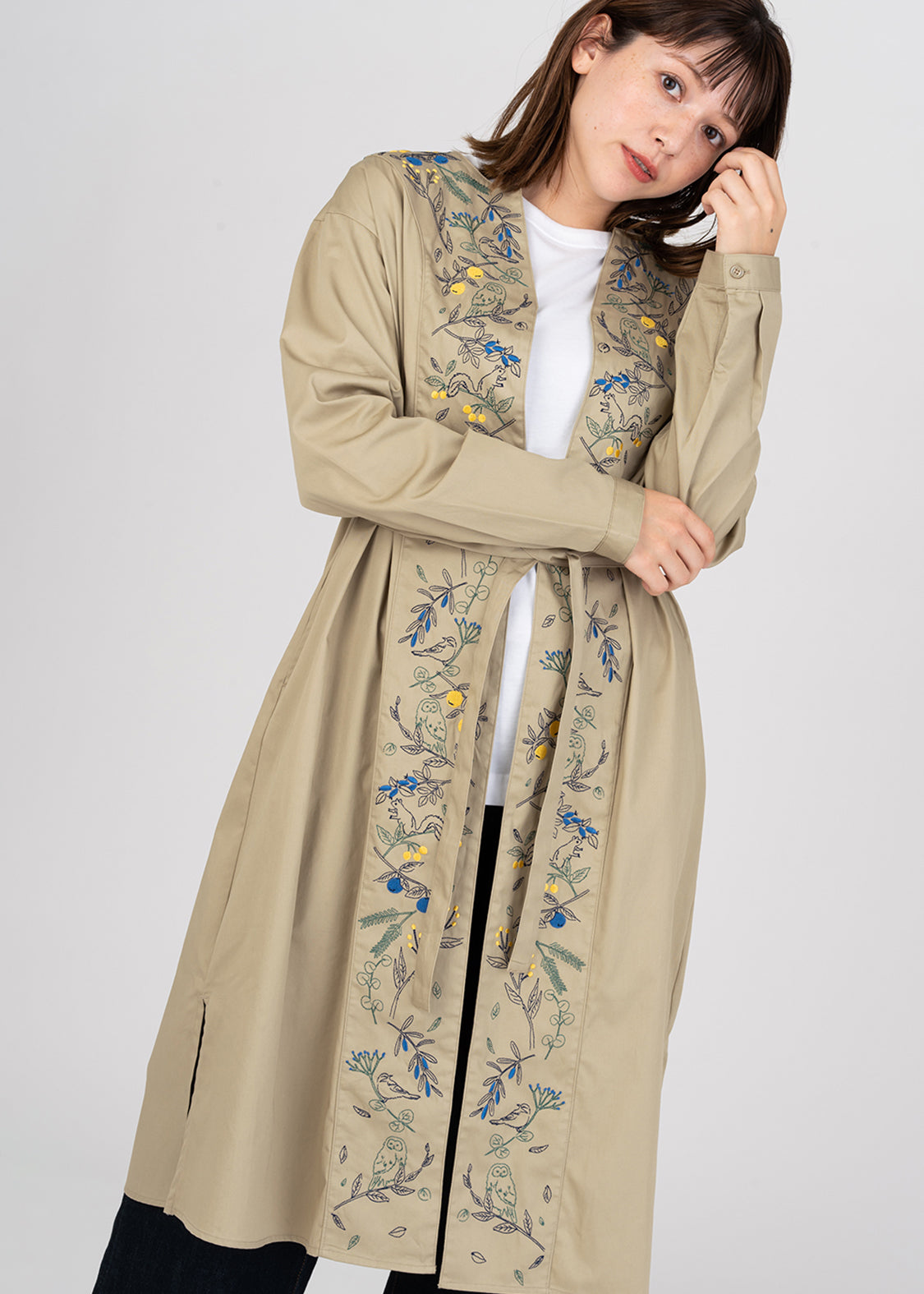 Embroidery Long Sleeve Gown (Warm Forest)