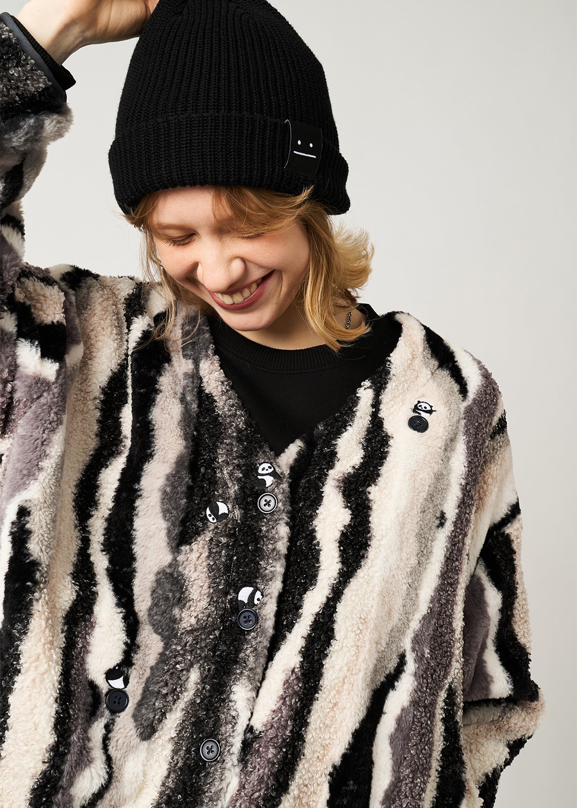 Rolling Pandas | Mixed Boa Cardigan