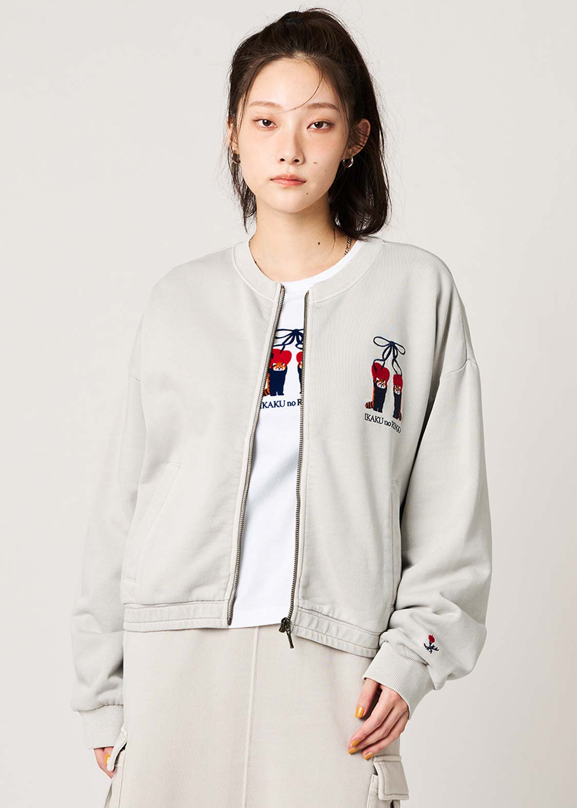 Ikaku Noringo | Fleece Crew Neck Cardigan