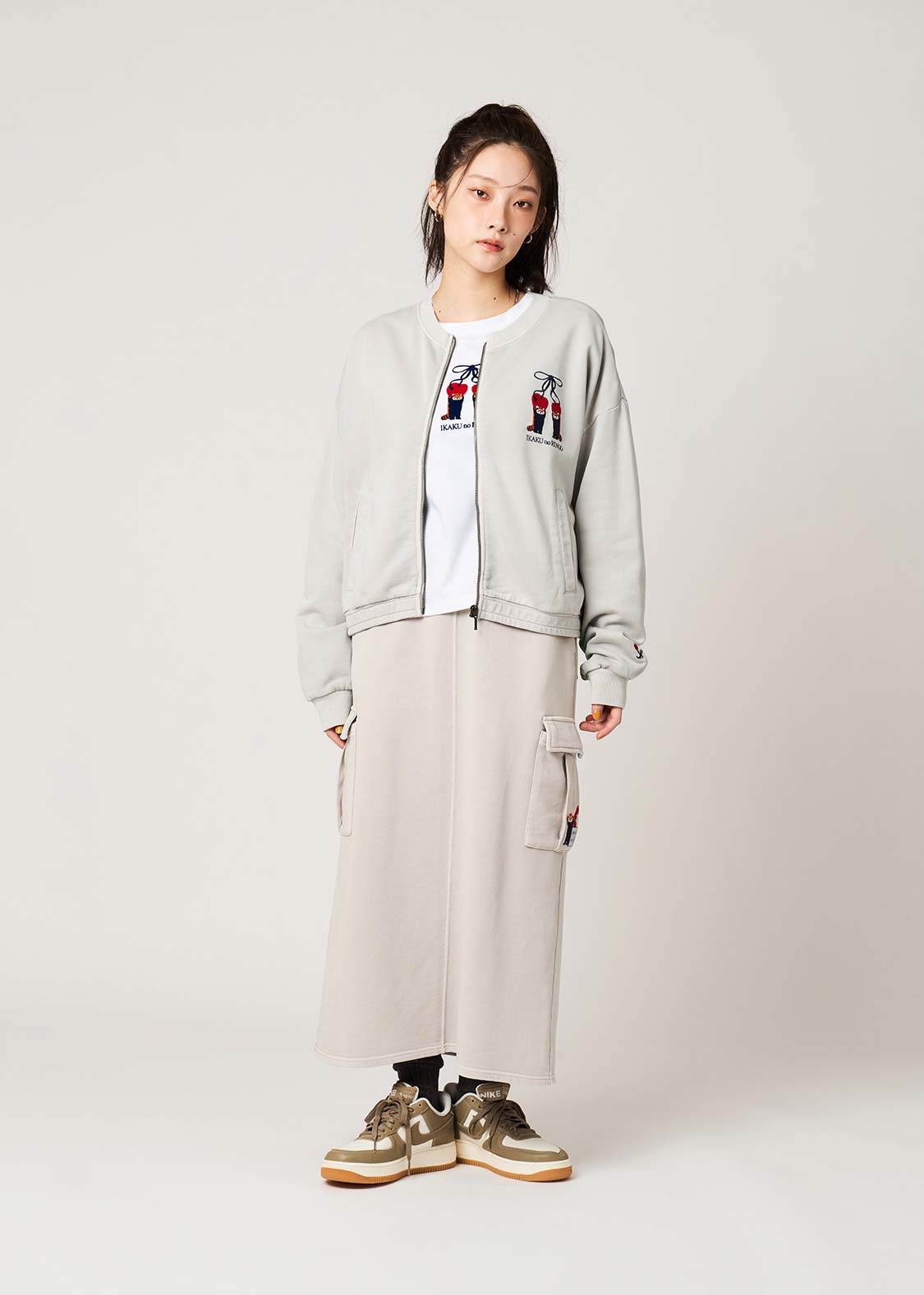 Ikaku Noringo | Fleece Crew Neck Cardigan