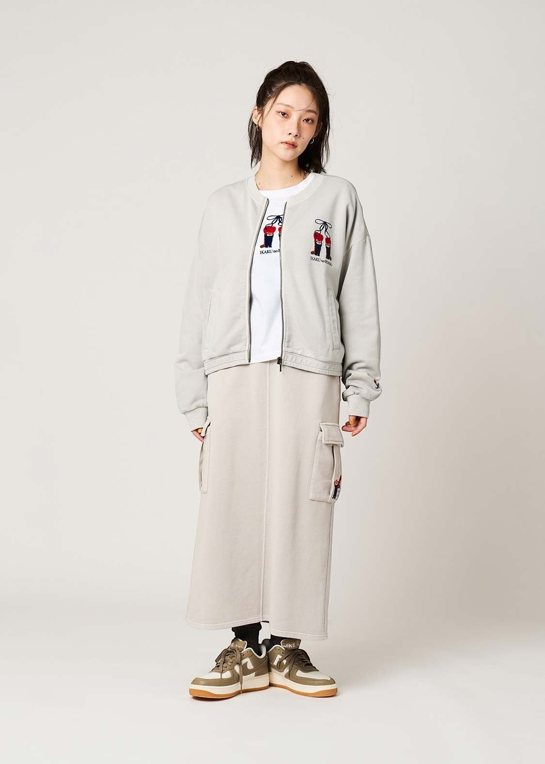 Ikaku Noringo | Fleece Crew Neck Cardigan