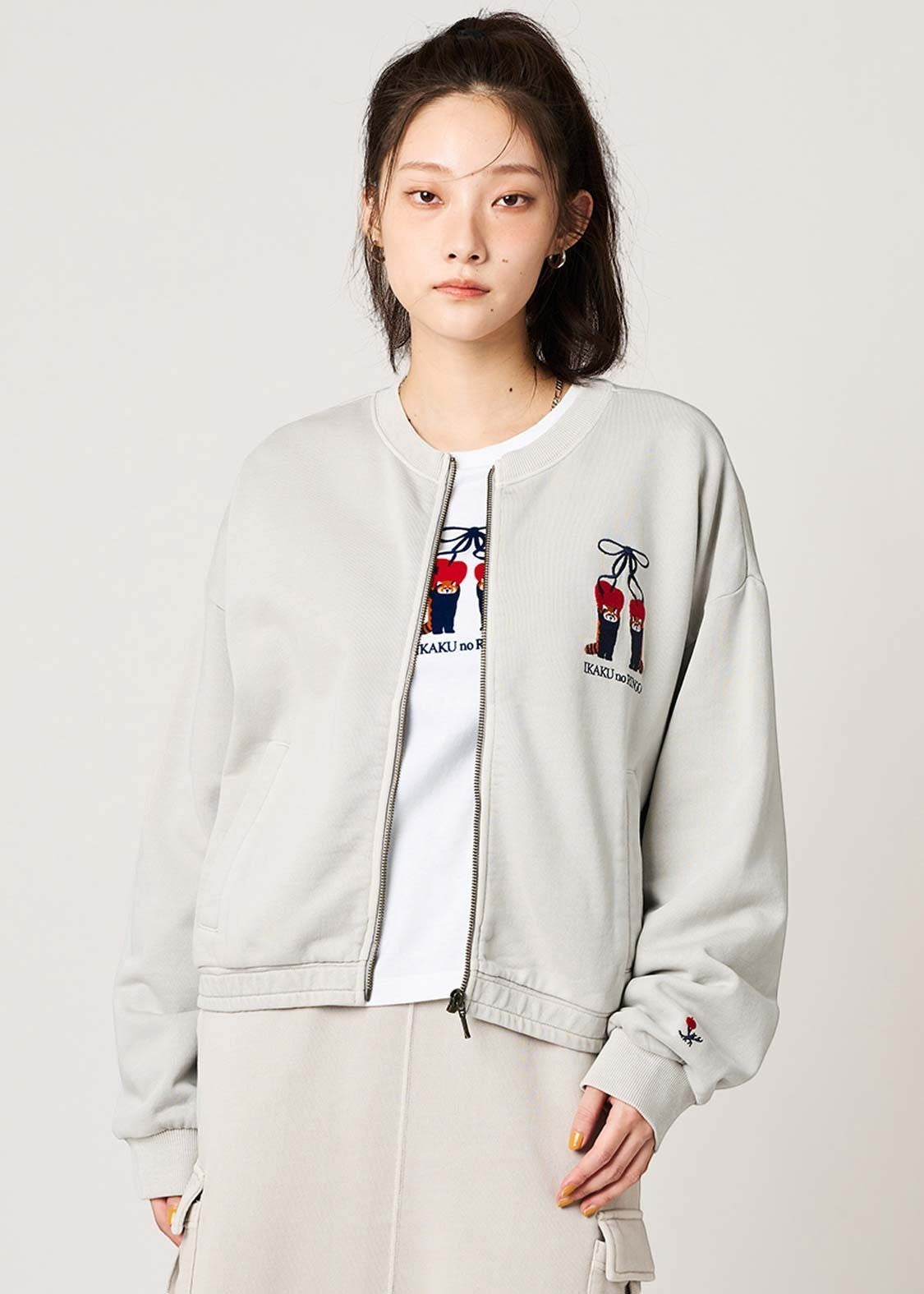 Ikaku Noringo | Fleece Crew Neck Cardigan