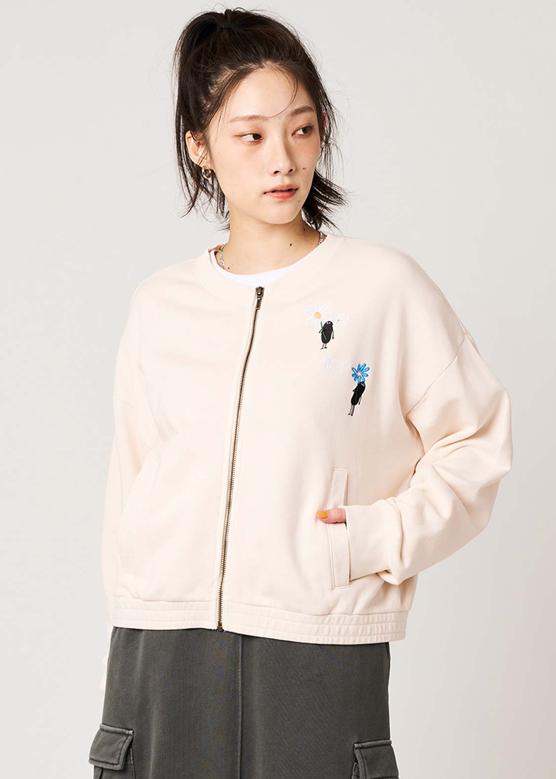 Beautiful Shadow Bloom | Fleece Crew Neck Cardigan
