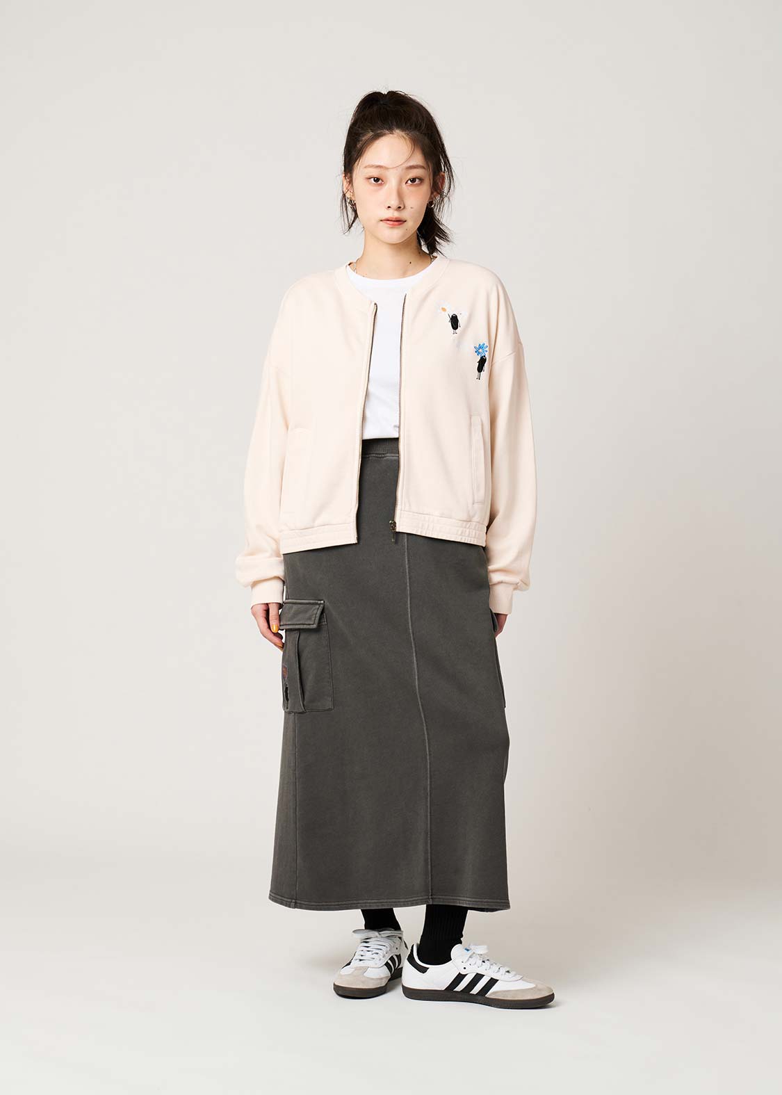 Beautiful Shadow Bloom | Fleece Crew Neck Cardigan