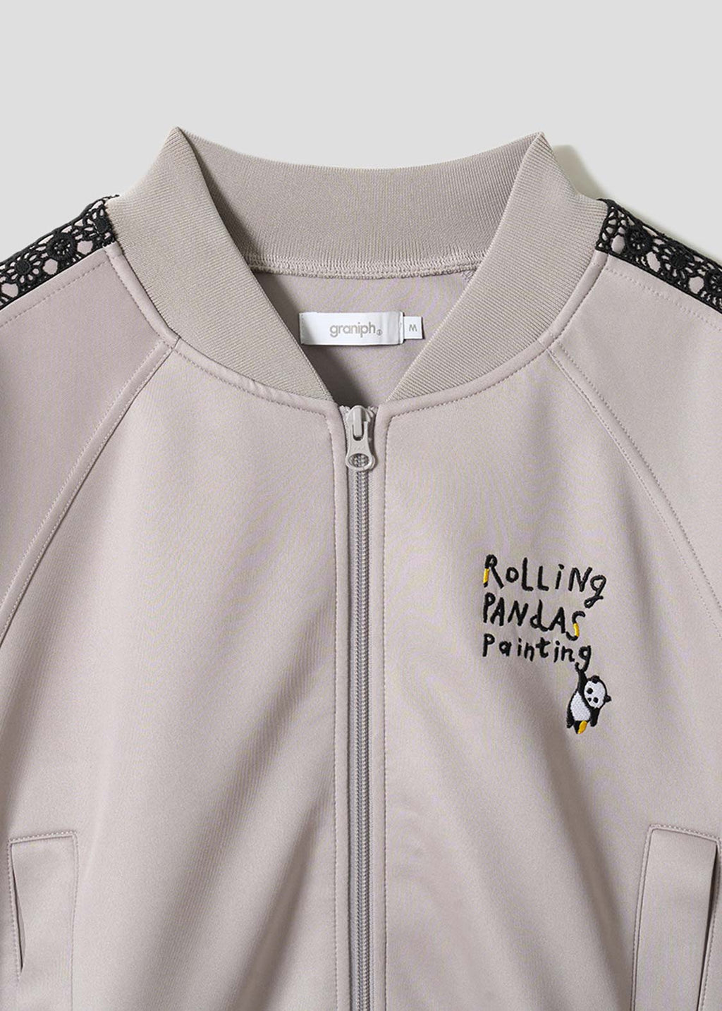 Rolling Pandas Painting | Lace Short Blouson