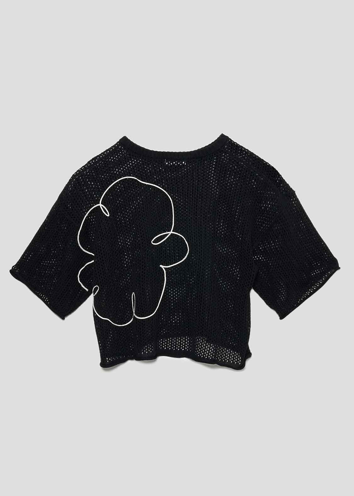 Washable Mesh Half Sleeve Knit Tee (Beautiful Shadow Zoom)