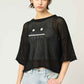 Washable Mesh Half Sleeve Knit Tee (Beautiful Shadow Zoom)