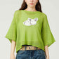 Washable Mesh Half Sleeve Knit Tee (Shimaenaga)