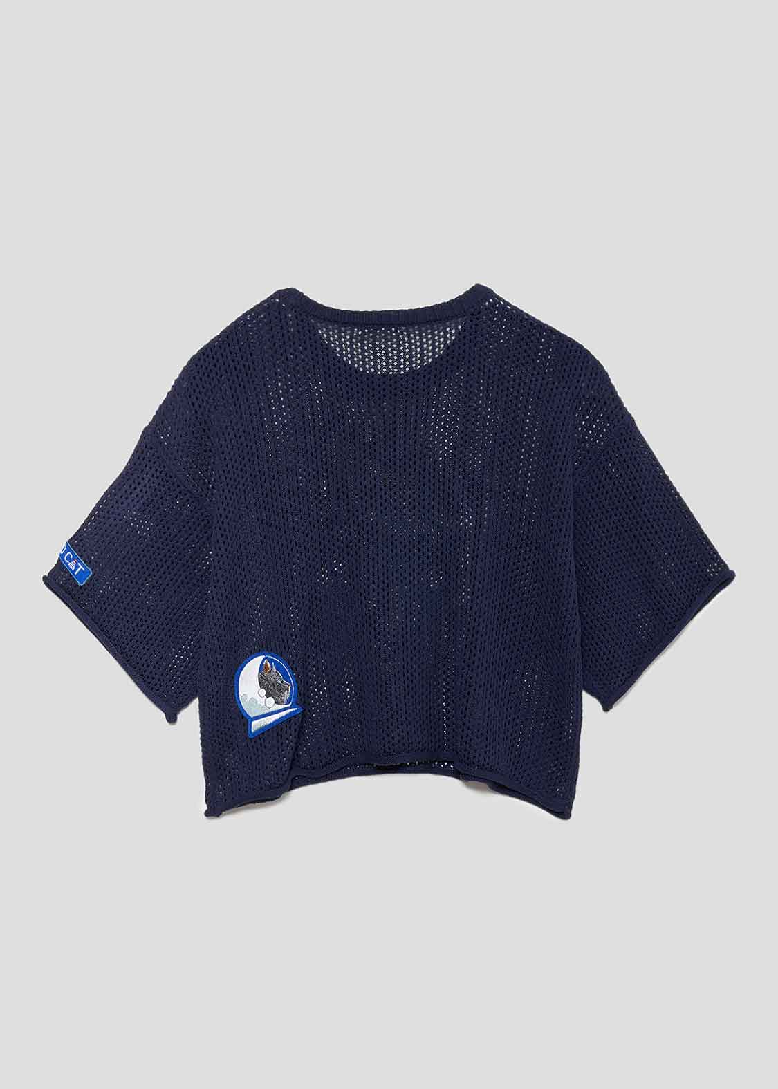 Washable Mesh Half Sleeve Knit Tee (ASTRO CAT)